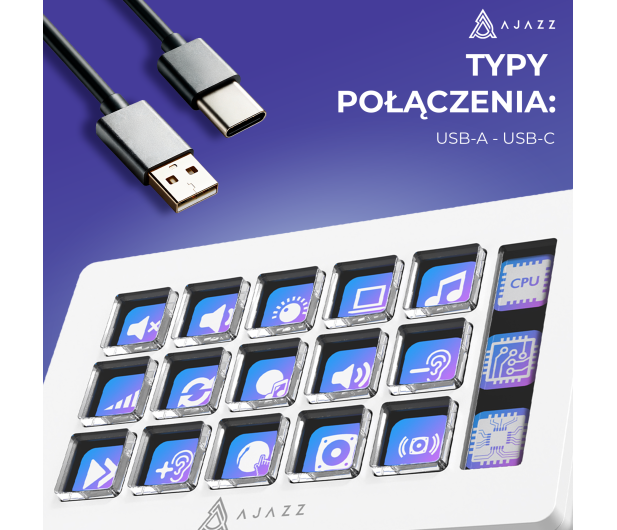 Ajazz AKP153E USB biały - 1536406 - zdjęcie 13